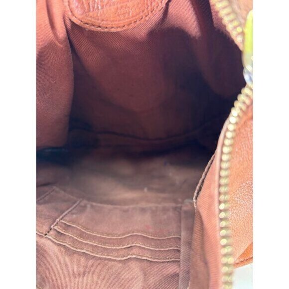 Fossil Erin Brown Pebbled Cow Leather Crossbody Top Zip Bag - Picture 5 of 9